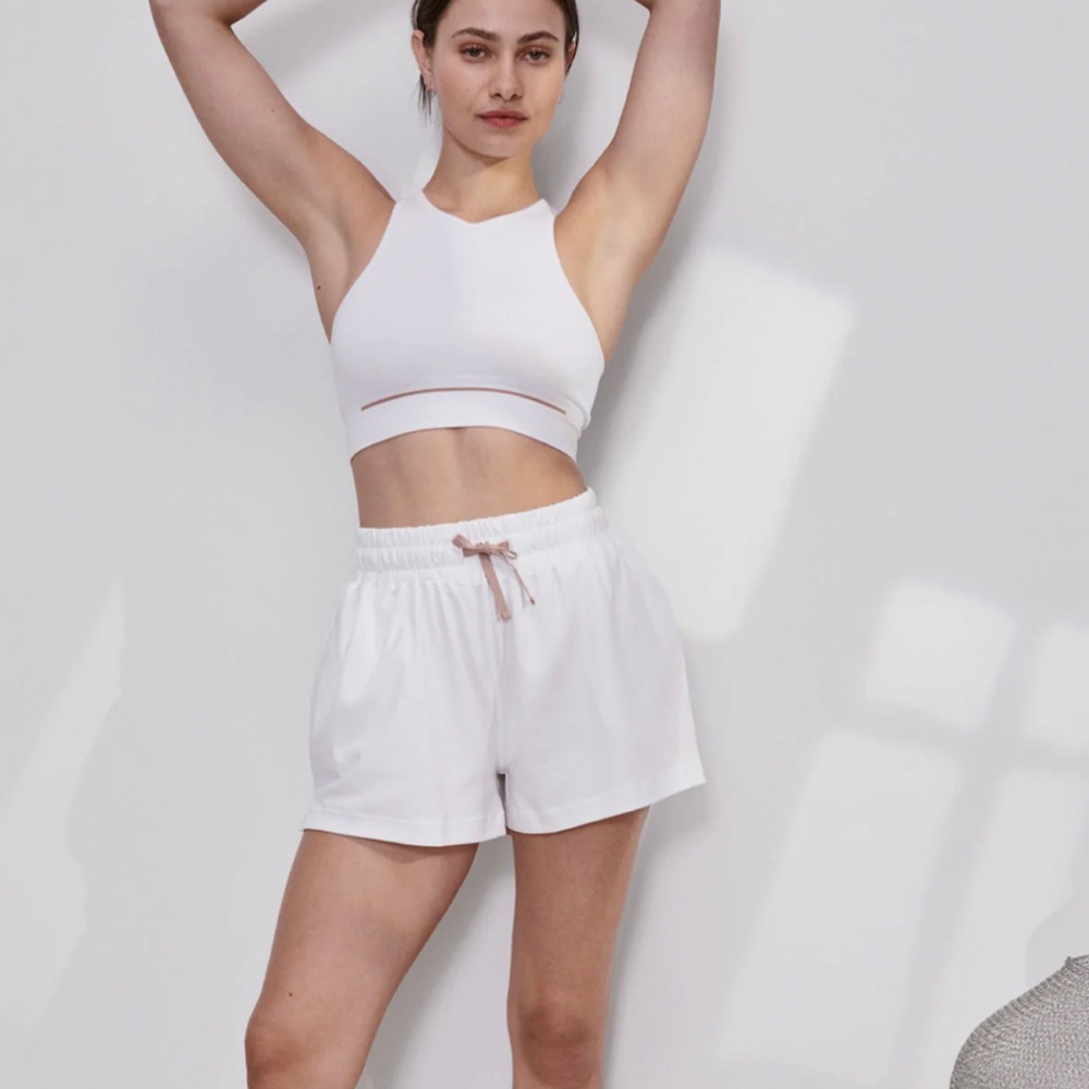 NWT Lunya organic Pima high rise short, XS, white